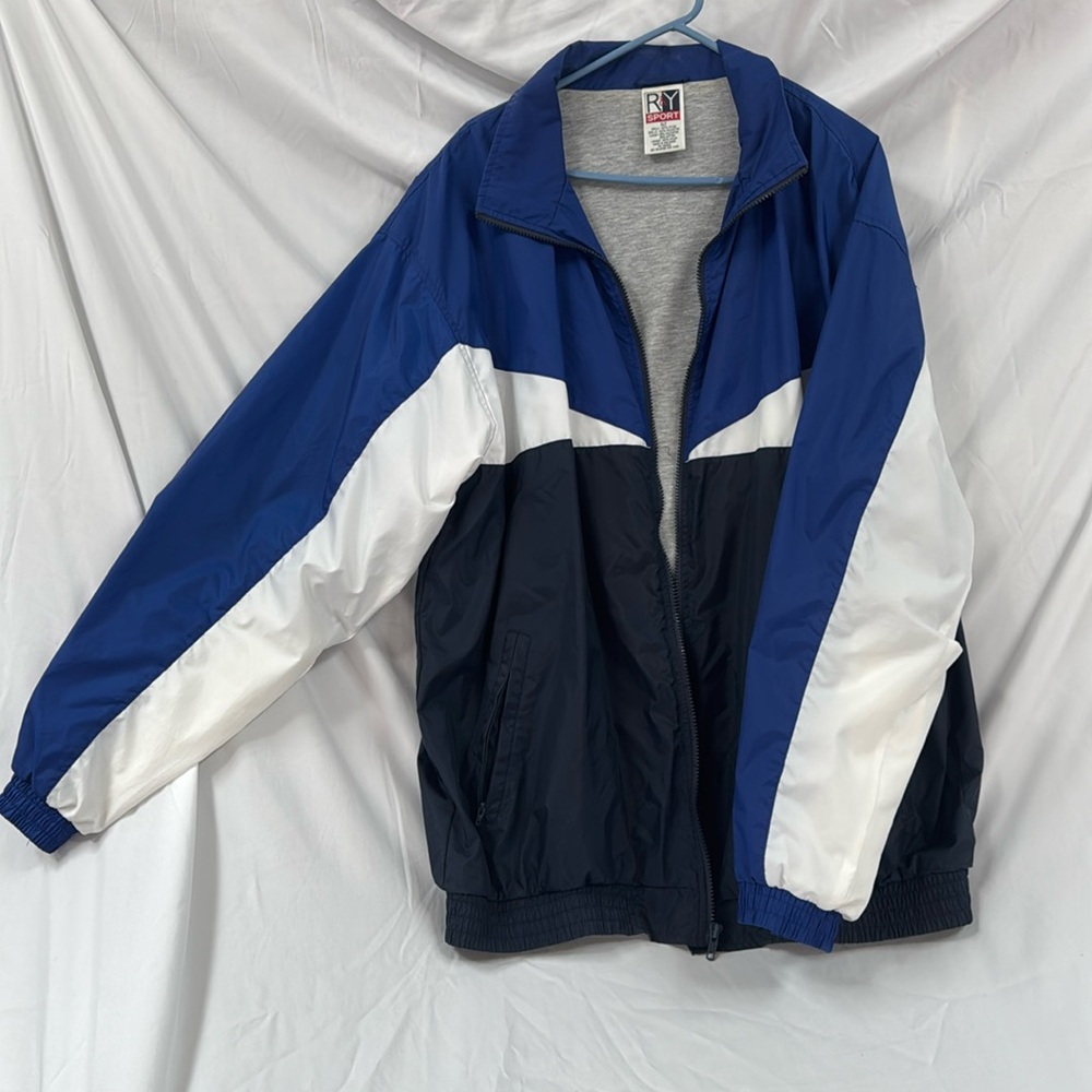 R&Y Vintage Men’s Tracksuit, XLT, Blue, Nylon, Polyester, Cotton